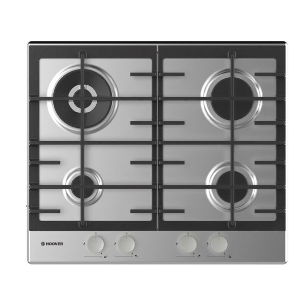 بوتاجاز بلت إن هوفر، 4 شعلة غاز، 60×60 سم، HHG6BR4MX - فضي
