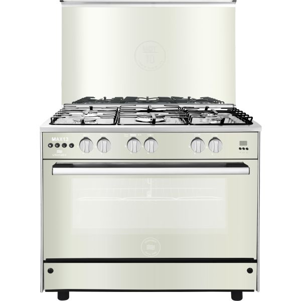 بوتاجاز يونيون اير، 5 شعلة، 60×90 سم، نصف أمان، C69SS-GC-447-FD-SO-M13-2W-AL - مرآة