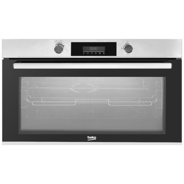 فرن غاز بلت ان بيكو، 90 سم، أمان كامل، اشعال ذاتي، ديجيتال، BBWHT12300XS - فضي اسود
