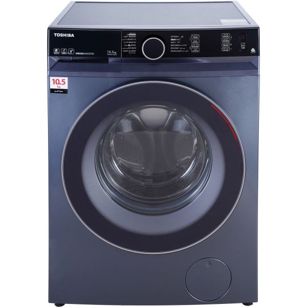 غسالة ملابس فول اوتوماتيك توشيبا، 10.5 كيلو، ديجيتال، انفرتر، واي فاي، TW-BK115GF4EG(MK) - رمادي