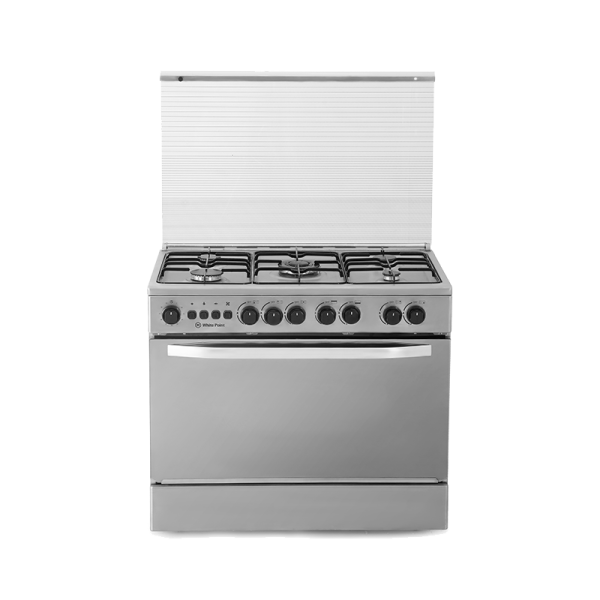 بوتاجاز غاز وايت بوينت، 5 شعلة، 90×60 سم، WPGC9060XFSAM - فضي