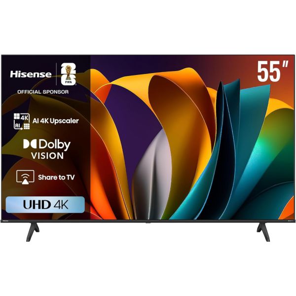 تلفزيون سمارت هايسينس، 55 بوصة، 4K، UHD، 55A6N - اسود