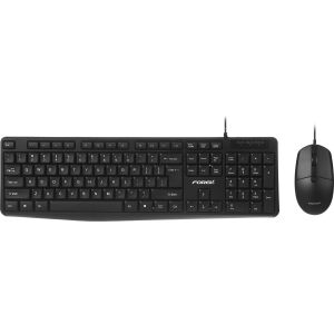Forev FV-69 Keyboard, Wired, Arabic-English, With Wired Mouse - Black