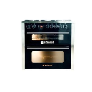 Unionaire PRM69SS-1GC-511-ICPSF-DV Premium Gas Cooker, 5 Burners, 90x60 cm, Digital Display - Black Silver