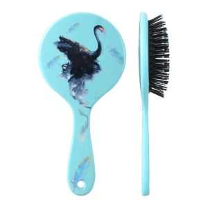 Round Plastic Hair Brush, 21.5×10 cm - Multicolor