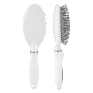 Oval Plastic Hair Brush, 24×6.5 cm - White Grey