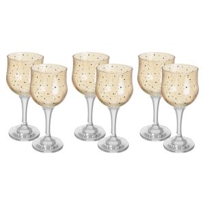 Bohemia Glasses Set, 6 Pieces - Clear Gold