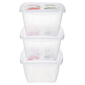 Snips Plastic Refrigerator box Set, 1 Liter, 3 pieces - Multicolor