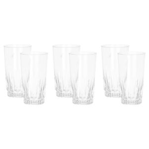 Glasses Cups Set, 6 Pieces - Clear