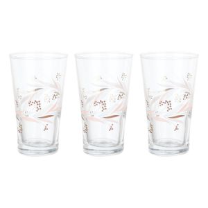 Lav Glass Coffee Cups Set, 3 pieces, 321 ml - Multicolor
