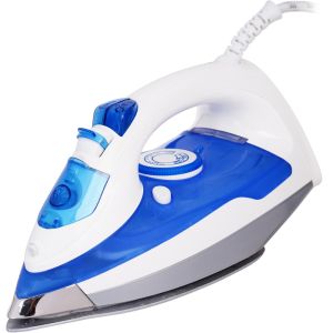 مكواه ملابس بخار ايه تى ايه، قاعدة سيراميك، 2200 وات، HJ-8030B - ابيض ازرق