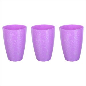 Sarina Glass Cup Set Granite Shape, 3 Pieces, 415 ml  - Mauve