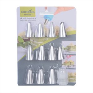 Cooking Master Metal Cake Decorating Tools Set, 12 Pieces - Silver