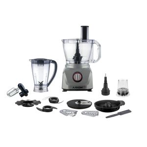 Arion AR-1500W Food Processor, 1500 Watt, 3 Liter, 2 Speeds - Grey