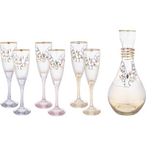 Bohemia Drinkware Set with Flask, 7 Pieces - Multicolor