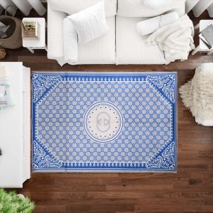Joplin 3D fringe rug, approximately 270 x 175 cm, approximately 3.5 kg - gray blue