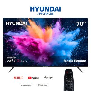 Hyundai L70HYNDA650 Smart TV, 70 inches, 4K UHD, Magic Remote, Built-in Receiver - Black
