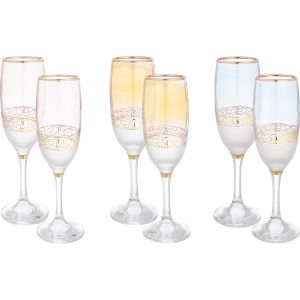 Bohemia Glasses Set, 180 ml, 6 Pieces - Multicolor