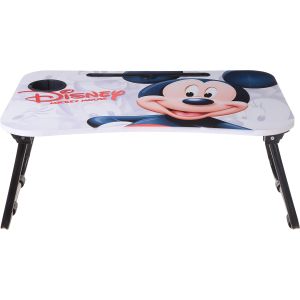 Al Alamiya 3D Wooden Laptop Table with Metal Legs, Easy to Fold, 60×40 cm - Multicolor