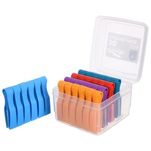 M Design Crocodile Clothespins, 30 Pieces - Multicolor