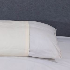 كيس مخدة سرير قطن محلة، 45×120 سم - بيج