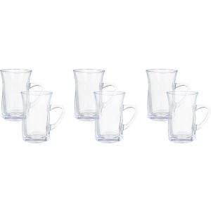 Pasabahce Glass Mug Set, 6 Pieces, 150 ml - Clear