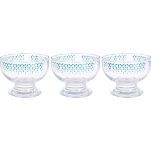 Dimlaj Glass Ice Cream Cup Set, 3 Pieces, 350 ml - Clear