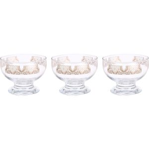 Dimlaj Glass Ice Cream Cup Set, 3 Pieces, 350 ml - Clear