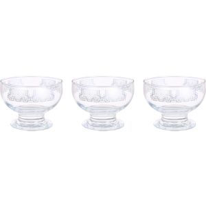 Dimlaj Glass Ice Cream Cup Set, 3 Pieces, 350 ml - Clear