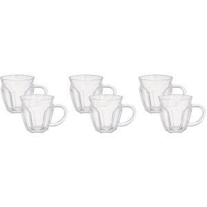 BlinkMax Glass Mug Set, 6 Pieces, 225 ml - Clear