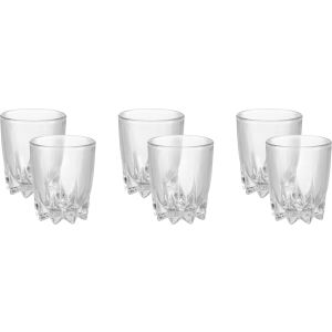 City Glass Tea Cup Set, 6 Pieces, 170 ml - Clear