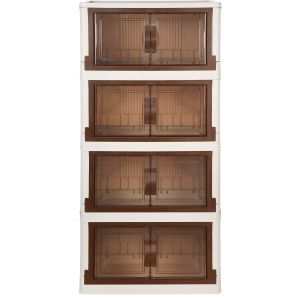 دولاب بلاستيك مينى إيليت الوطنية، 4 دور، 125×56×32 سم - اوف وايت