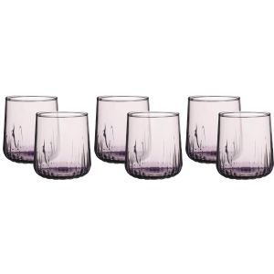 Pasabahce Glass Cup Set, 6 Pieces, 315 ml - Mauve