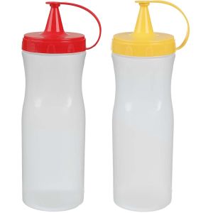 Winner Plast Ketchup Bottle Set, 2 Pieces, 400 Ml - Red Yellow
