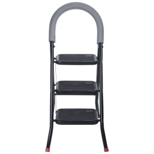 SARA Metal Ladder, 3 Steps - Black