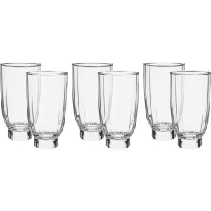 Pasabahce Glass Cup Set, 6 Pieces, 410 ml - Pink