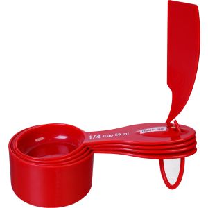 Neoflam Plastic Measuring Set, 4 Pieces - Red