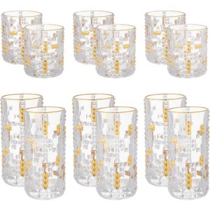 Snabel Glass Crystal Set, 12 Pieces - Clear Gold