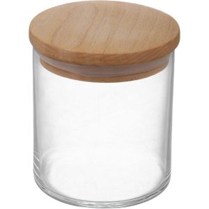 Pasabahce Glass Jar, with Wooden Lid, 650 ml - Clear