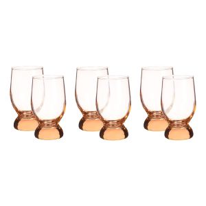 Pasabahce Glass Cups Set, 6 Pieces, 220 ml - Rose