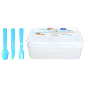 Max plast Rectangular Lunch Box Divided Inside, 1.2 Liter - Clear
