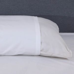 كيس مخدة سرير قطن محلة، 45×120 سم - ابيض
