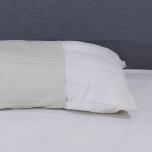 كيس مخدة سرير قطن محلة، 45×120 سم - رمادي
