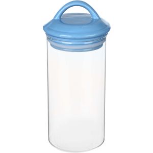 Olala Glass Jar, with Porcelain Lid, 1 Liter - Clear Turquiose