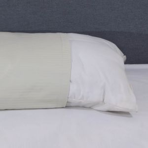 كيس مخدة سرير قطن محلة، 45×180 سم - رمادي