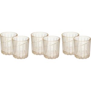 Pasabahce Glass Juice Cup Set, 6 Pieces, 300 ml - Light Brown