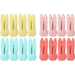 BASSIOUNY Plast Plastic Clips Set, 16 Pieces, 6 cm - Multicolor