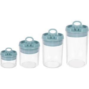 Falmer Acrylic Spice Set With Plastic Lid, 4 Pieces - Grey