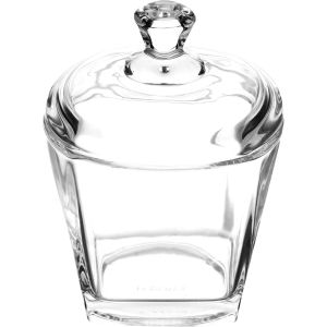 BlinkMax Square Glass Sugar Bowl with Lid, 248 ml - Clear