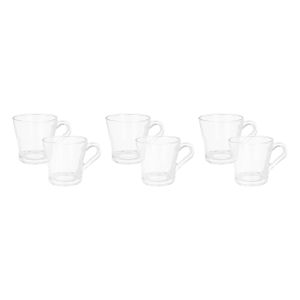 BlinkMax Glass Mug Set, 6 Pieces, 215 ml - Clear